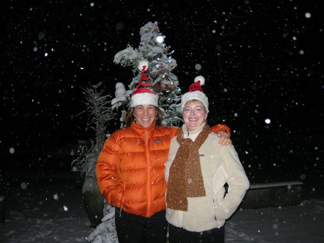 Judy Hathaway and Janice being festive! December 2008