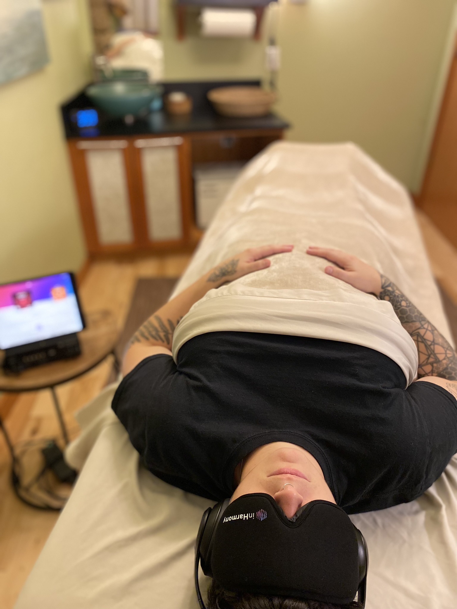 Vibroacoustic Client vibroacoustic therapy client