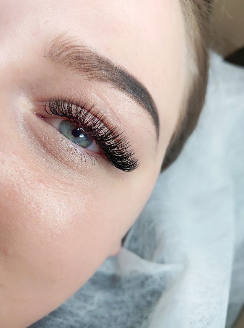 lash extensions and eyebrow